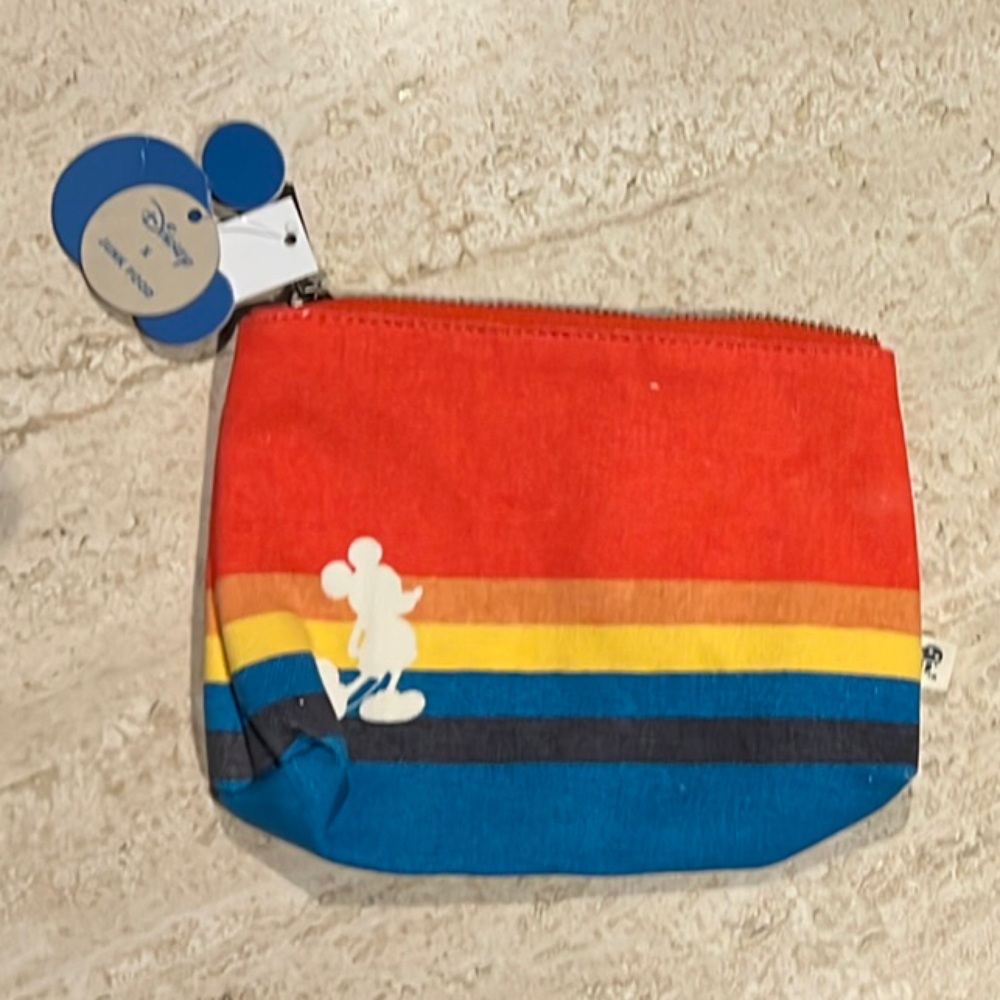 Disney Junkfood canvas Pouch with Rainbow Stripes
